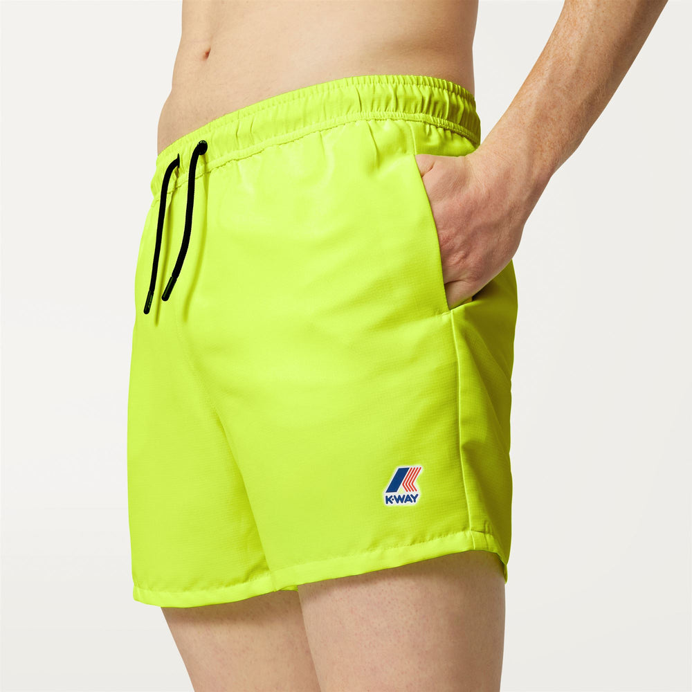 Costumi da Bagno Pieghevoli Uomo Gialli con Slip Interno in Rete 02