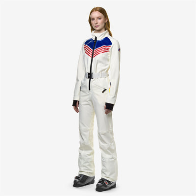 Sport Suits Woman LECHERE ICONIC LOGO Coverall Suit WHITE G-RED-BLUE R Detail (jpg Rgb)			