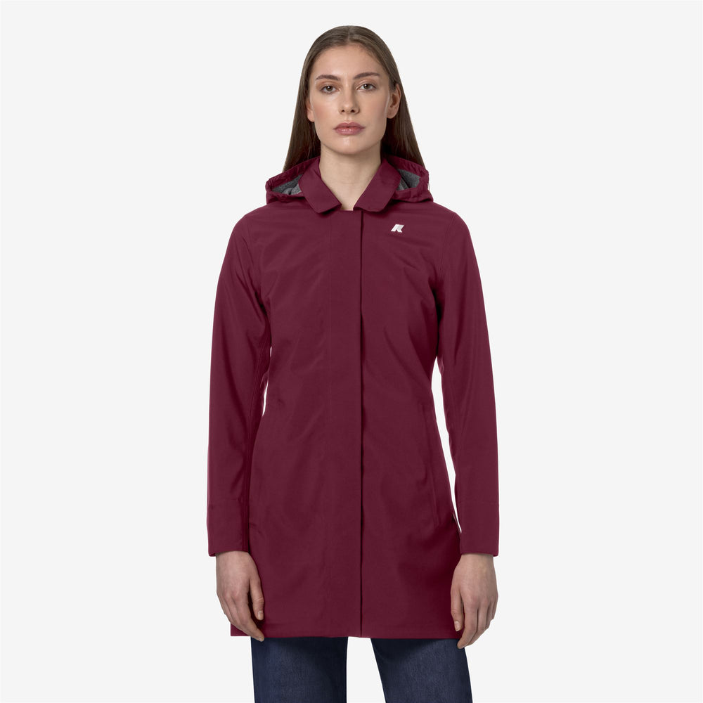 Dark Red Women's Water-Resistant Mid Jacket for City Wear 02