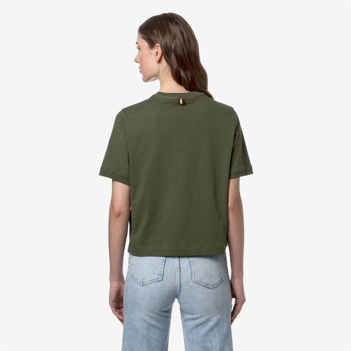 T-ShirtsTop Woman AMELINE T-Shirt GREEN CYPRESS Dressed Front Double		
