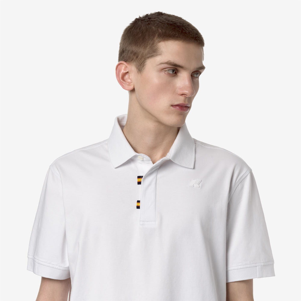 Polo Shirts Man ALDERIC STRETCH JERSEY Polo WHITE Detail Double				