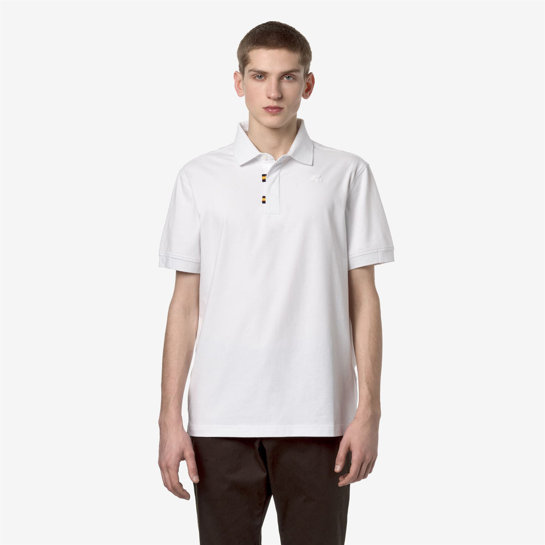Polo Shirts Man ALDERIC STRETCH JERSEY Polo WHITE Dressed Back (jpg Rgb)		