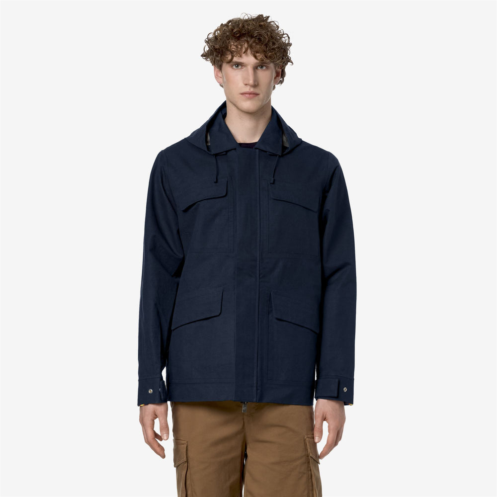 Blue Silver Men's Waterproof Linen Blend Jacket for City Wear 02