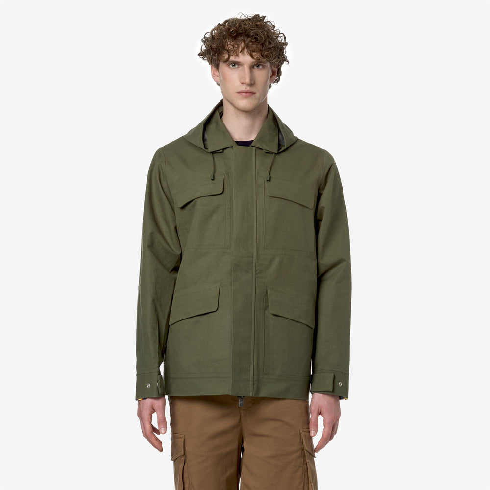 Cypress Green Men's Waterproof Mid Jacket with Detachable Hood 02