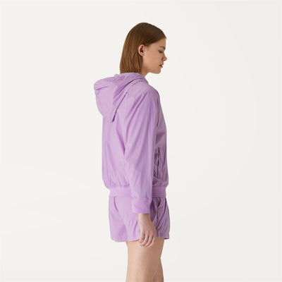 Fleece Woman LYDIE NY STRETCH Jacket VIOLET PEONIA Dressed Front Double		