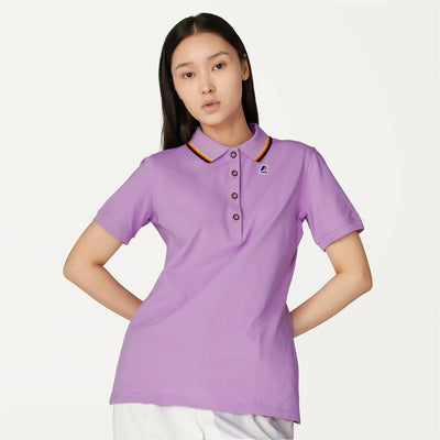 Polo Shirts Woman ALI STRETCH Polo VIOLET PEONIA | kway Detail Double				