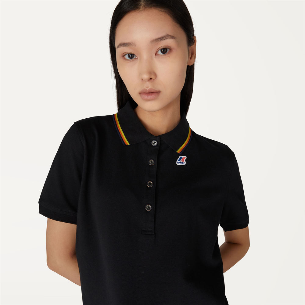 Polo Shirts Woman ALI STRETCH Polo BLACK PURE | kway Detail Double				