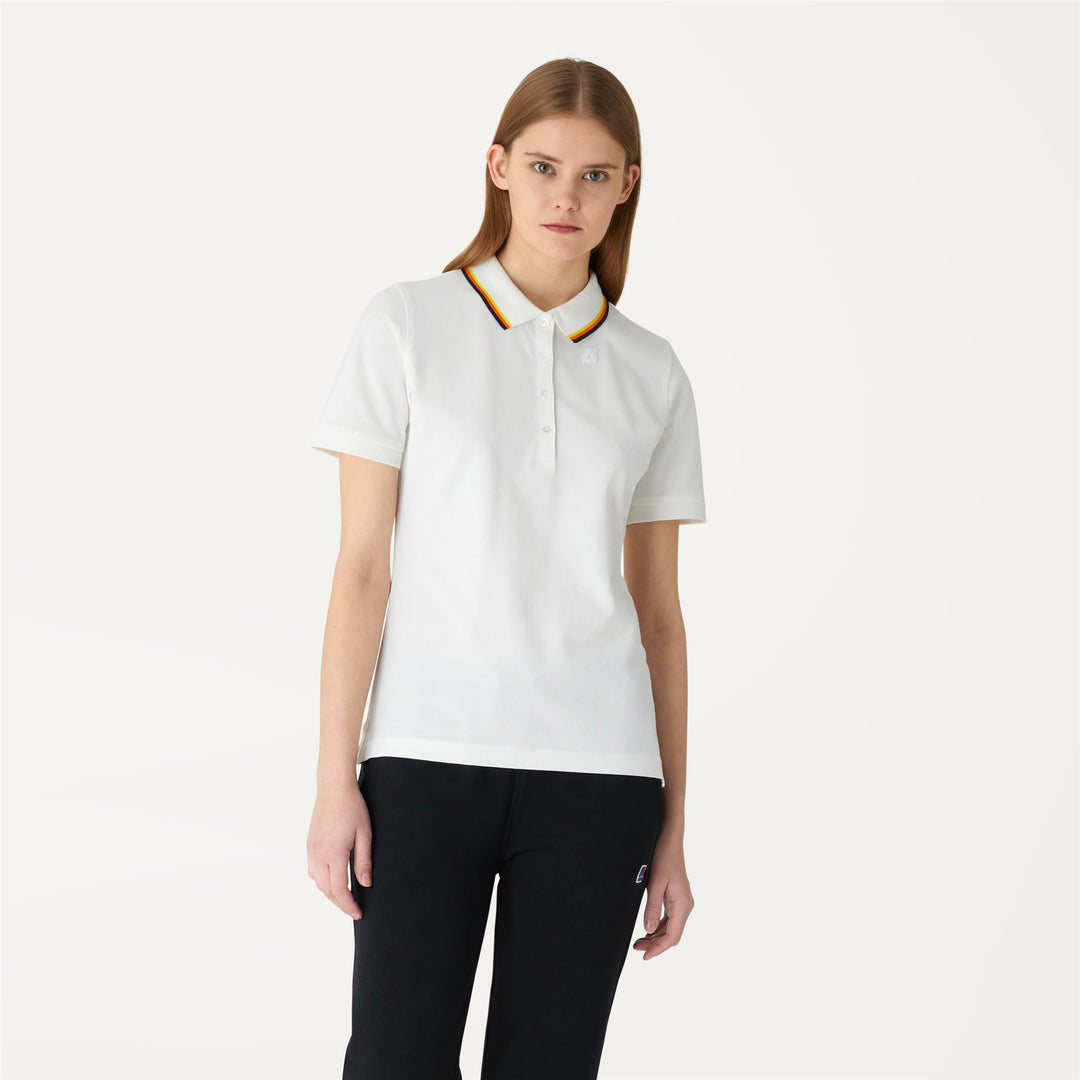Polo Shirts Woman ALI STRETCH Polo WHITE | kway Dressed Back (jpg Rgb)		