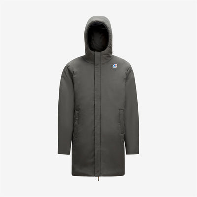 Jackets Boy P. JACOB WARM DOUBLE 3/4 Length BLACK PURE - GREY SMOKED | kway Dressed Front (jpg Rgb)	