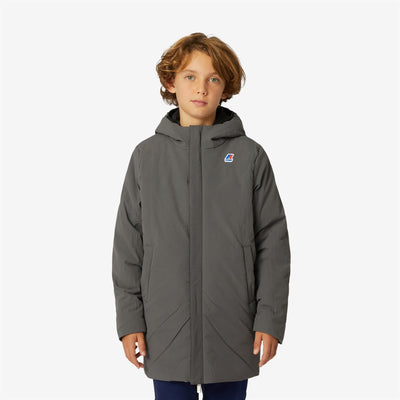 Jackets Boy P. JACOB WARM DOUBLE 3/4 Length BLACK PURE - GREY SMOKED | kway Detail Double				