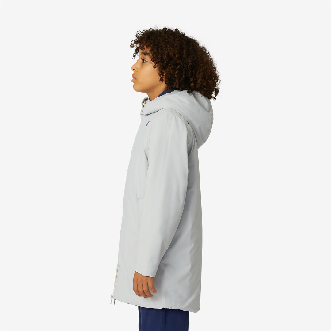 Light Grey Blue Boys' Reversible Warm Jacket with Synthetic Padding main