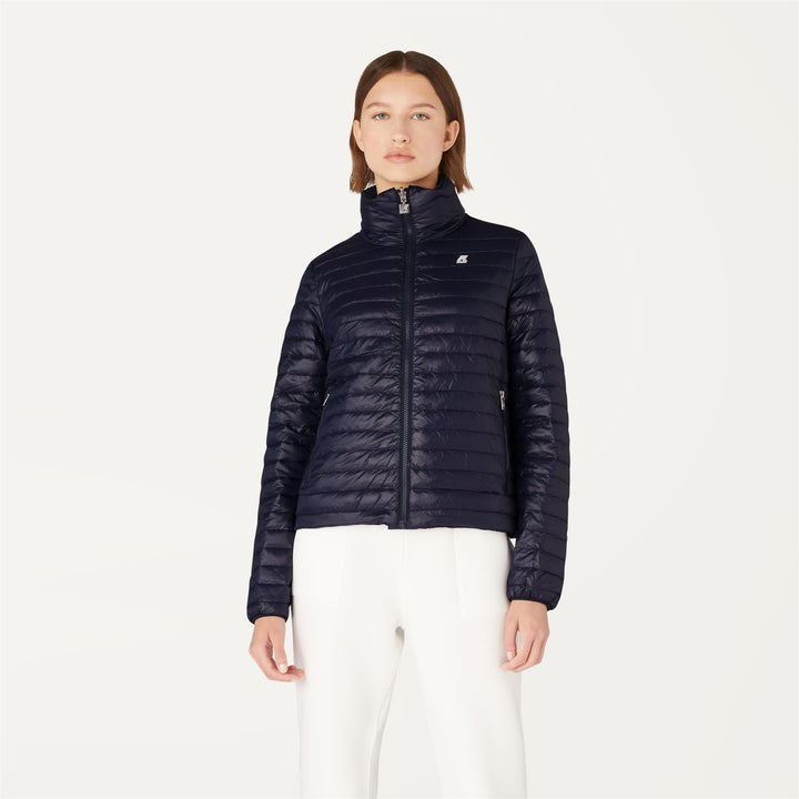 Jackets Woman LILLA THERMO LIGHT DOUBLE Short BLUE MARITIME Dressed Back (jpg Rgb)		
