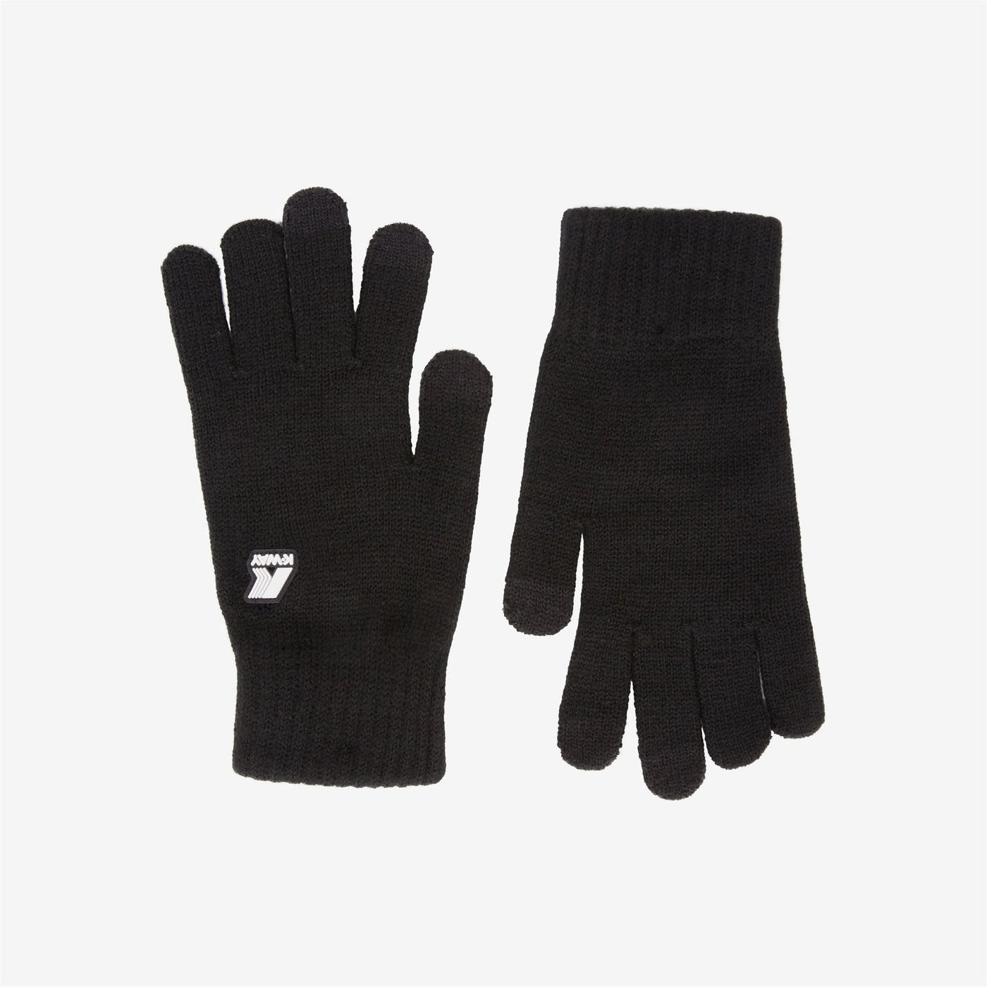 Gloves Unisex ALFRED CARDIGAN STITCH WOOL Glove BLACK PURE | kway Photo (jpg Rgb)			