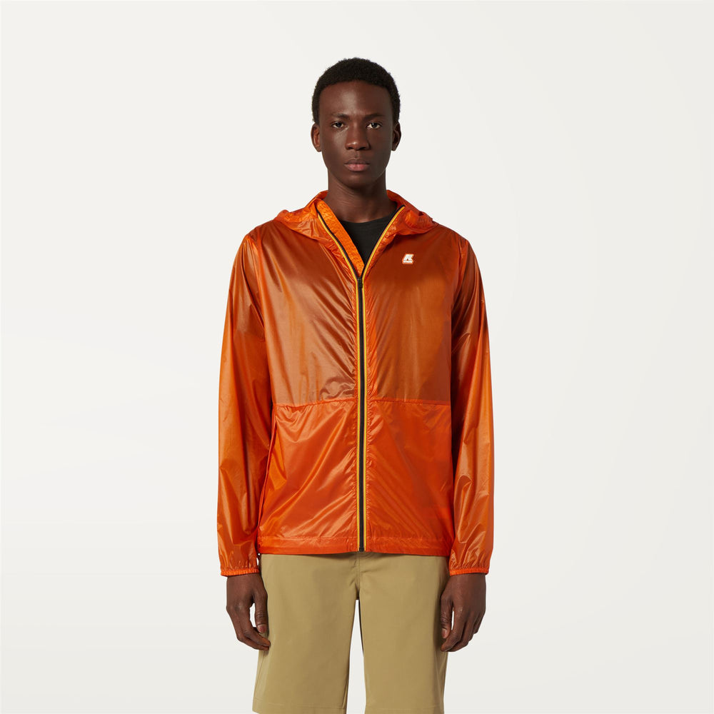 Orange Men's Lightweight Beach Jacket with Adjustable Hood 02