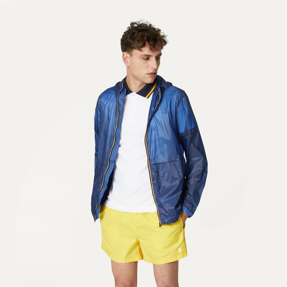 Blue Sapphire Men's Lightweight Beach Jacket with Adjustable Fit 02