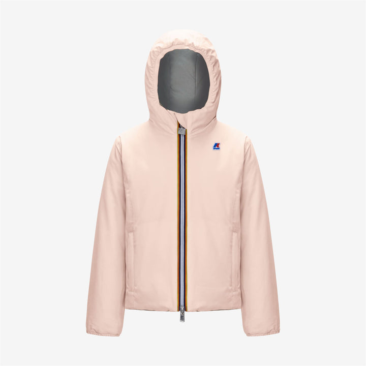 Pink Grey Girls' Reversible Warm Jacket with Insulation 1