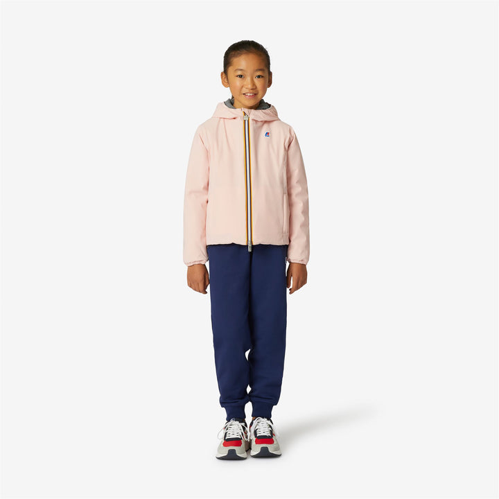 Pink Grey Girls' Reversible Warm Jacket with Insulation 4