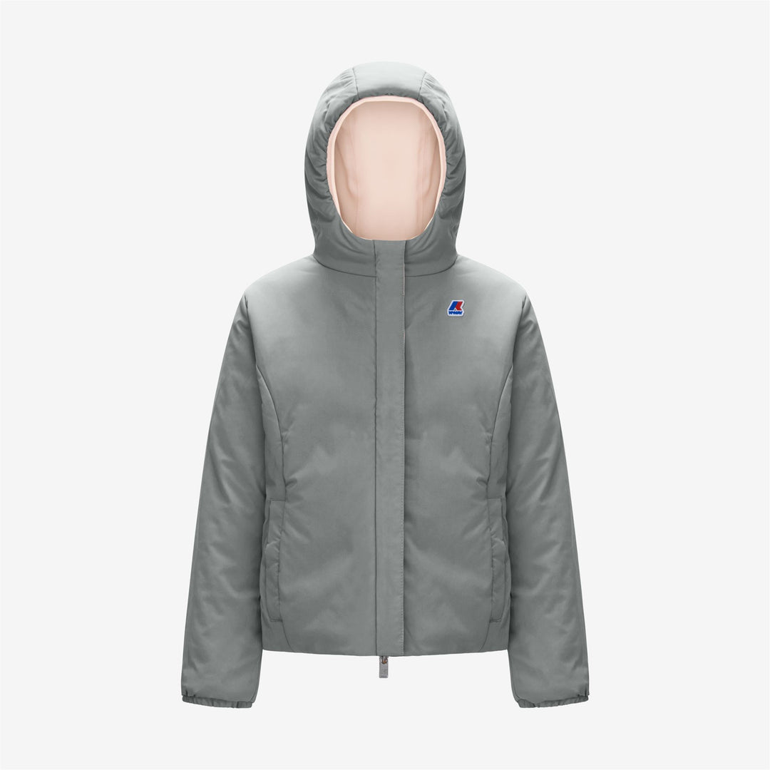 Pink Grey Girls' Reversible Warm Jacket with Insulation main