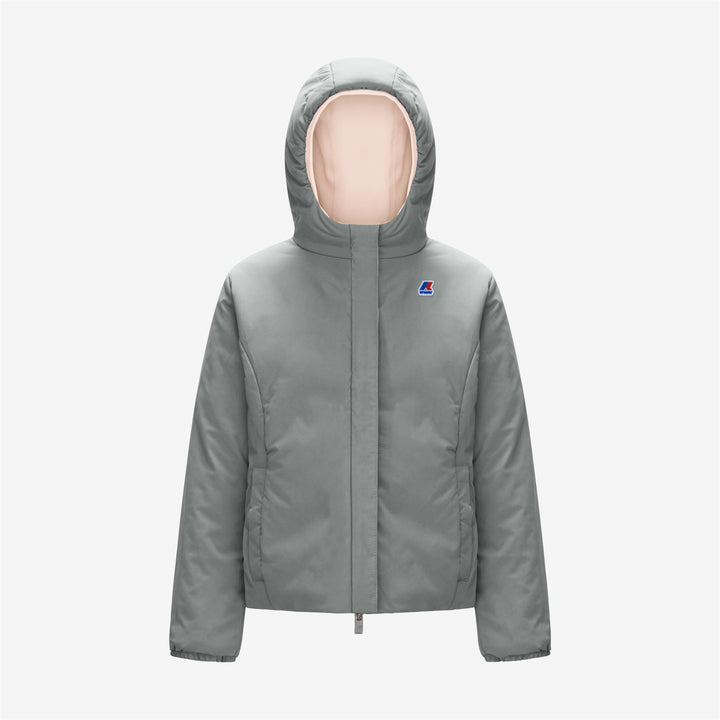 Pink Grey Girls' Reversible Warm Jacket with Insulation 2