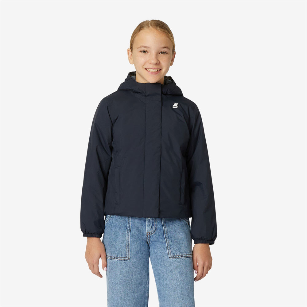 Giacca Corto Calda Leggera per Ragazze Blu con Isolamento 02