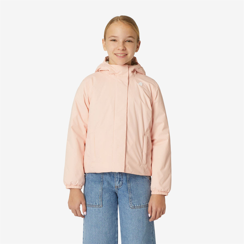 Giacca Corto Calda Leggera Rosa Rossa per Ragazze 02