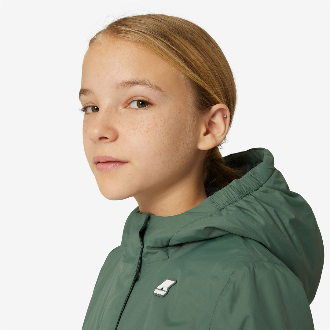 Jackets Girl P. LILY MICRO RIPSTOP MARMOTTA Short GREEN LAUREL - BLUE DEPTH Detail Double				