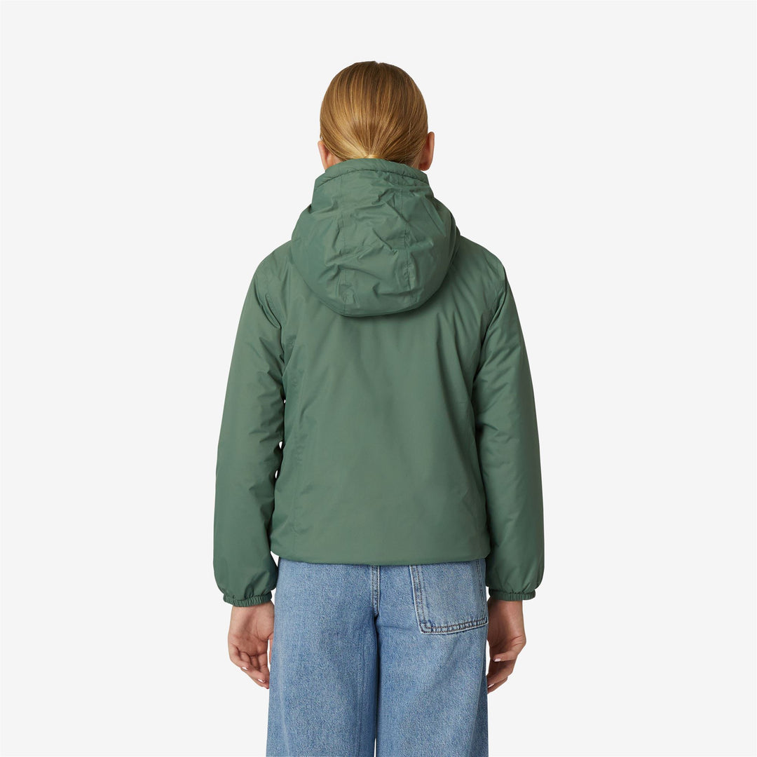 Jackets Girl P. LILY MICRO RIPSTOP MARMOTTA Short GREEN LAUREL - BLUE DEPTH Dressed Front Double		
