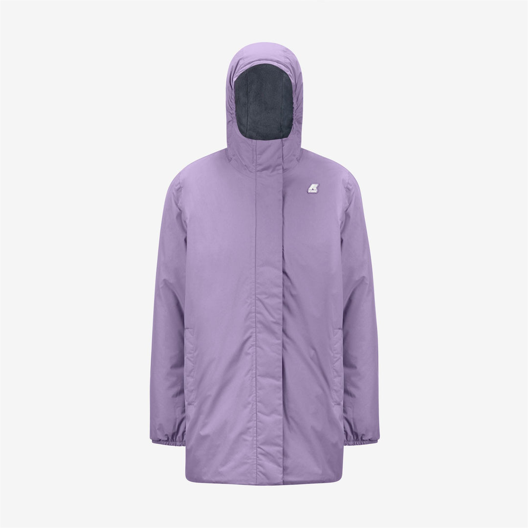 Violet Girl's Mid-Length Waterproof Jacket with Lightweight Padding 01