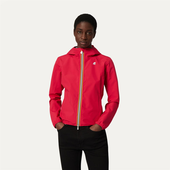 Jackets Woman LIL STRETCH DOT Short RED BERRY Dressed Back (jpg Rgb)		