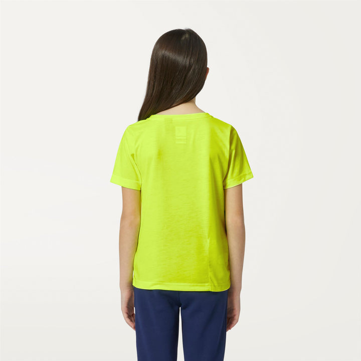 T-ShirtsTop Kid unisex P.  LE VRAI EDOUARD FLUO T-Shirt YELLOW SOLEIL Dressed Front Double		