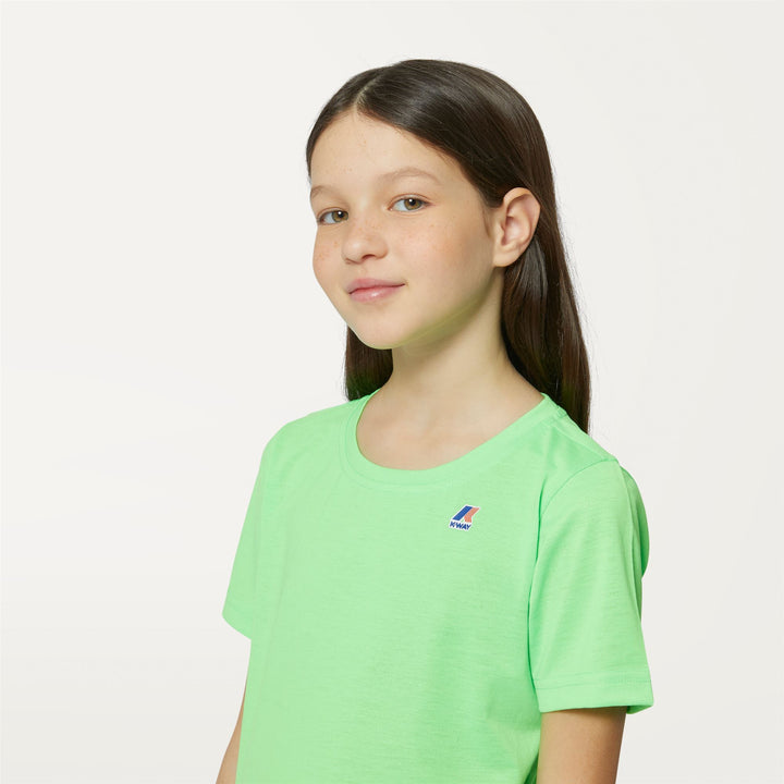 T-ShirtsTop Kid unisex P.  LE VRAI EDOUARD FLUO T-Shirt GREEN CLASSIC Detail Double				