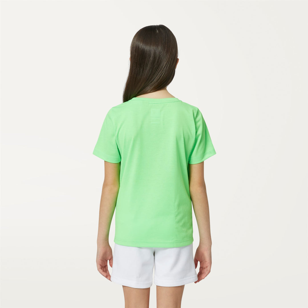 T-ShirtsTop Kid unisex P.  LE VRAI EDOUARD FLUO T-Shirt GREEN CLASSIC Dressed Front Double		