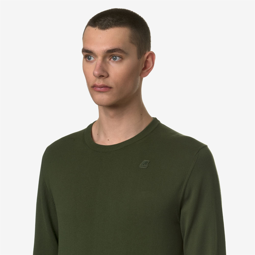 KNITWEAR Man SEBASTIEN COTTON PS Pull  Over GREEN AFRICA Detail Double				
