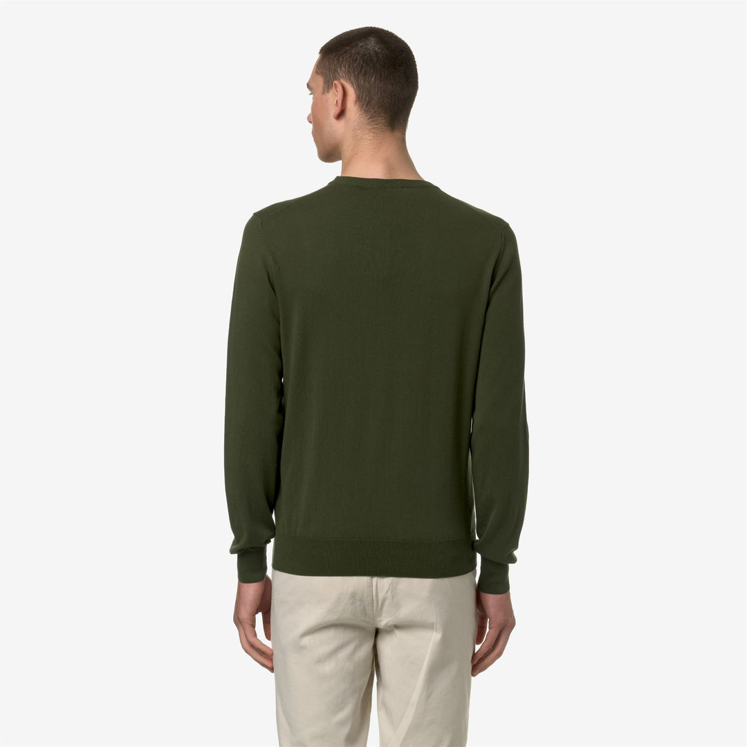 KNITWEAR Man SEBASTIEN COTTON PS Pull  Over GREEN AFRICA Dressed Front Double		