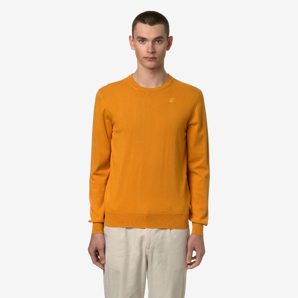 Light Orange Men's Cotton Crewneck Pullover for Summer Wear 02
