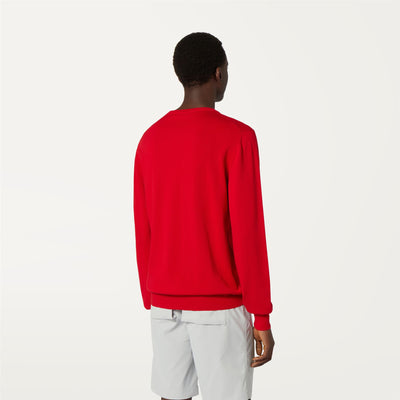 Knitwear Man SEBASTIEN COTTON PS Pull  Over RED Dressed Front Double		