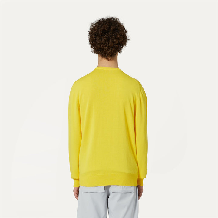 Knitwear Man SEBASTIEN COTTON PS Pull  Over YELLOW SUNSTRUCK Dressed Front Double		