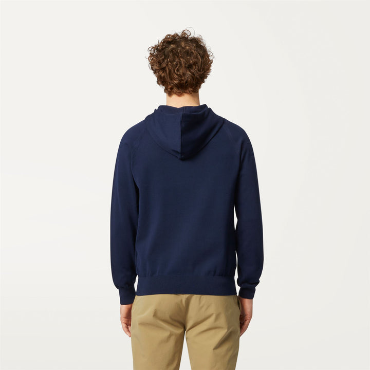 Knitwear Man LOKI COTTON PS Pull  Over BLUE DEPTH Dressed Front Double		