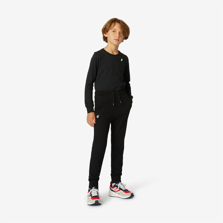 Pants Kid unisex P. LE VRAI BISHOP HV POLY CO Sport Trousers BLACK PURE Dressed Back (jpg Rgb)		
