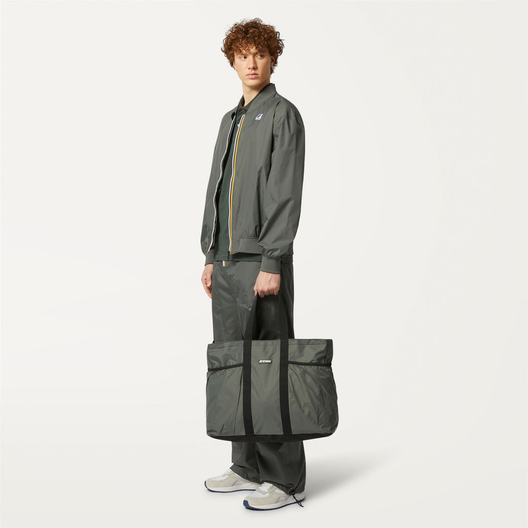 Bags Unisex SAINT MALO TOTE BAG GREEN BLACKISH Dressed Back (jpg Rgb)		
