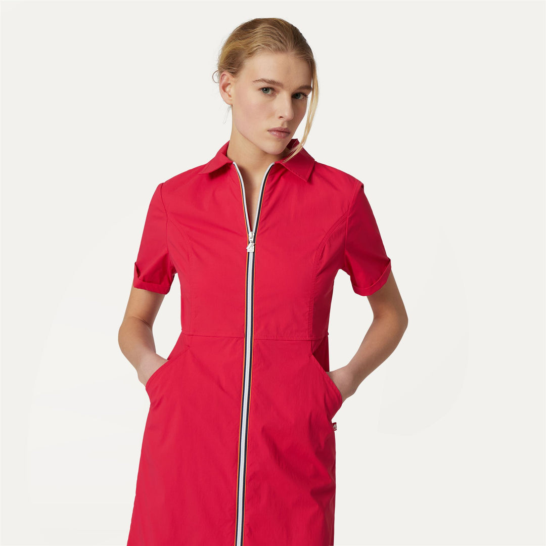 Dresses Woman AMPHORE Mid RED BERRY Detail Double				