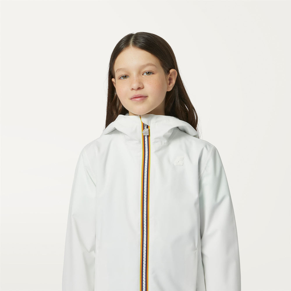 Jackets Girl P. MARGUERITE STRETCH POLY JERSEY Mid WHITE Detail Double				