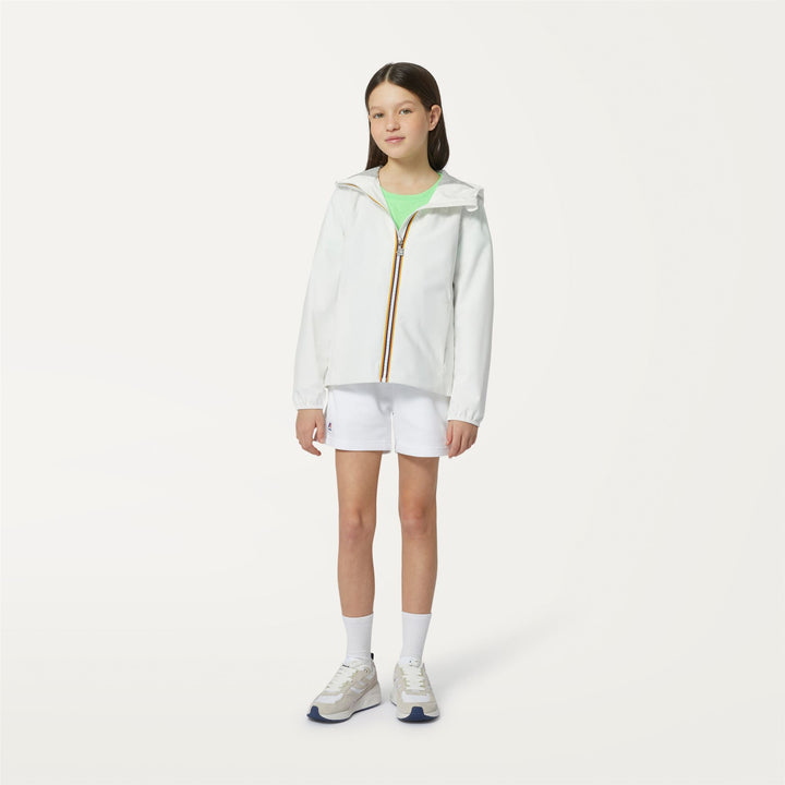 Jackets Girl P. MARGUERITE STRETCH POLY JERSEY Mid WHITE Dressed Back (jpg Rgb)		