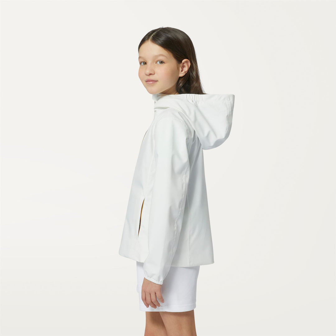Jackets Girl P. MARGUERITE STRETCH POLY JERSEY Mid WHITE Detail (jpg Rgb)			