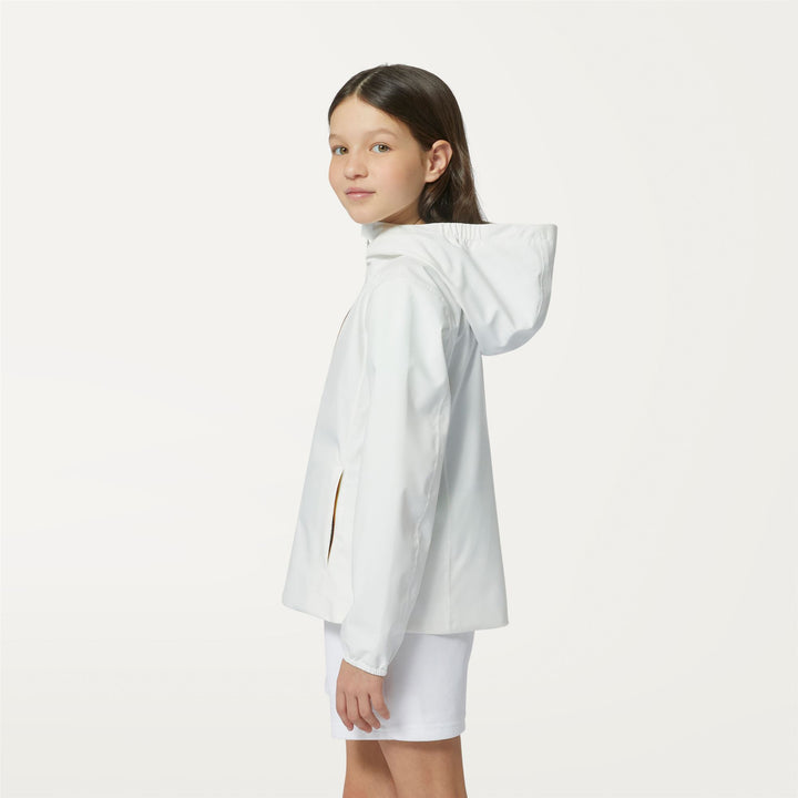 Jackets Girl P. MARGUERITE STRETCH POLY JERSEY Mid WHITE Detail (jpg Rgb)			