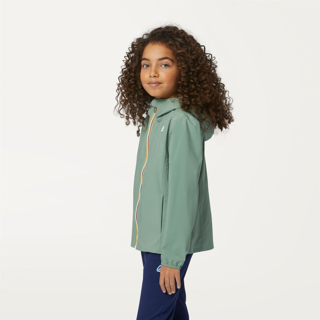 Jackets Girl P. MARGUERITE STRETCH POLY JERSEY Mid GREEN BAY Detail (jpg Rgb)			