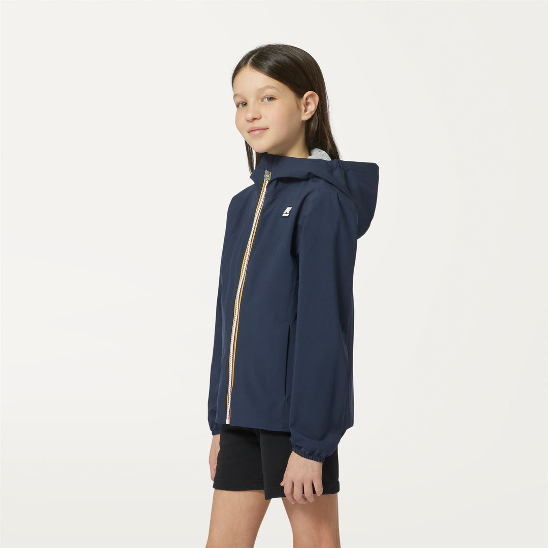 Jackets Girl P. MARGUERITE STRETCH POLY JERSEY Mid BLUE DEPTH Detail (jpg Rgb)			