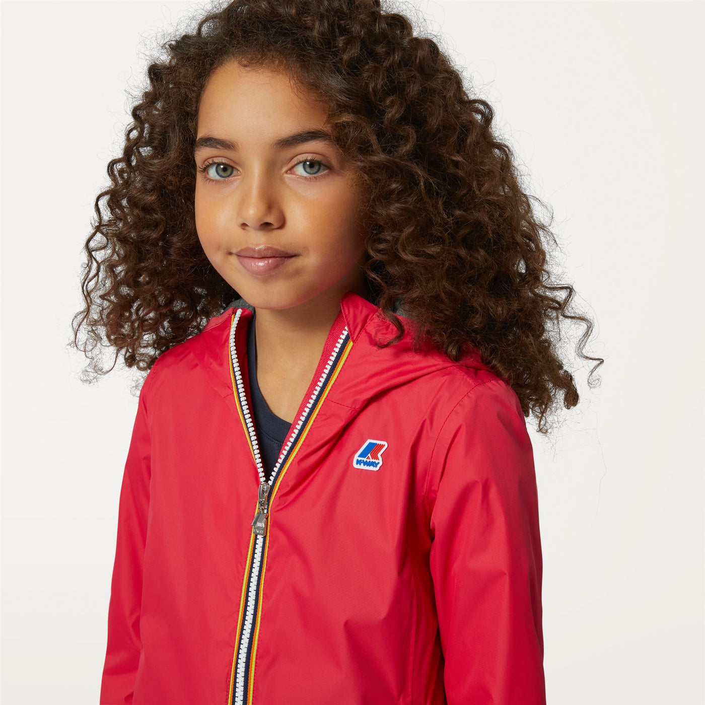 Jackets Girl P. MARGUERITE STRETCH POLY JERSEY Mid RED BERRY Detail Double				
