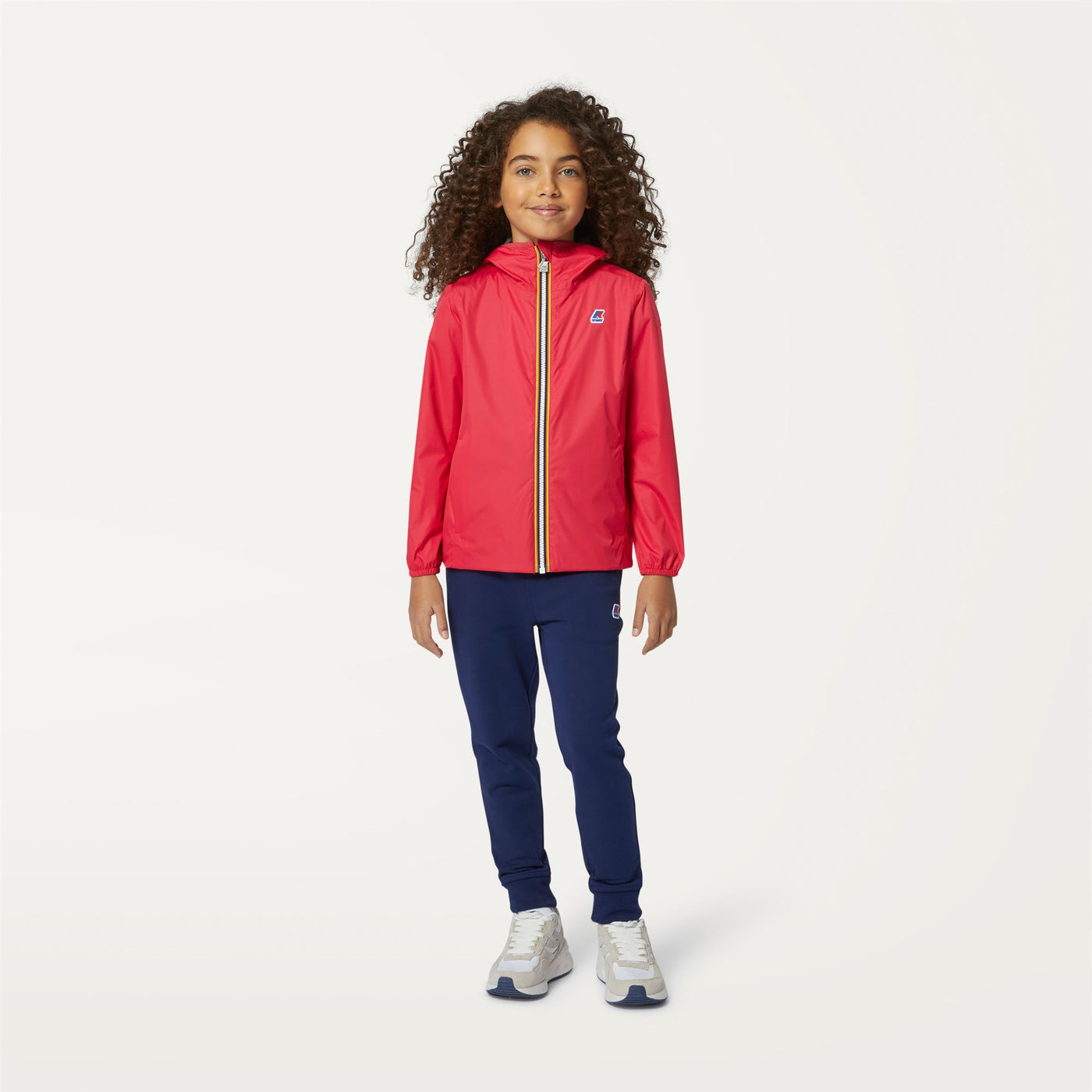 Jackets Girl P. MARGUERITE STRETCH POLY JERSEY Mid RED BERRY Dressed Back (jpg Rgb)		