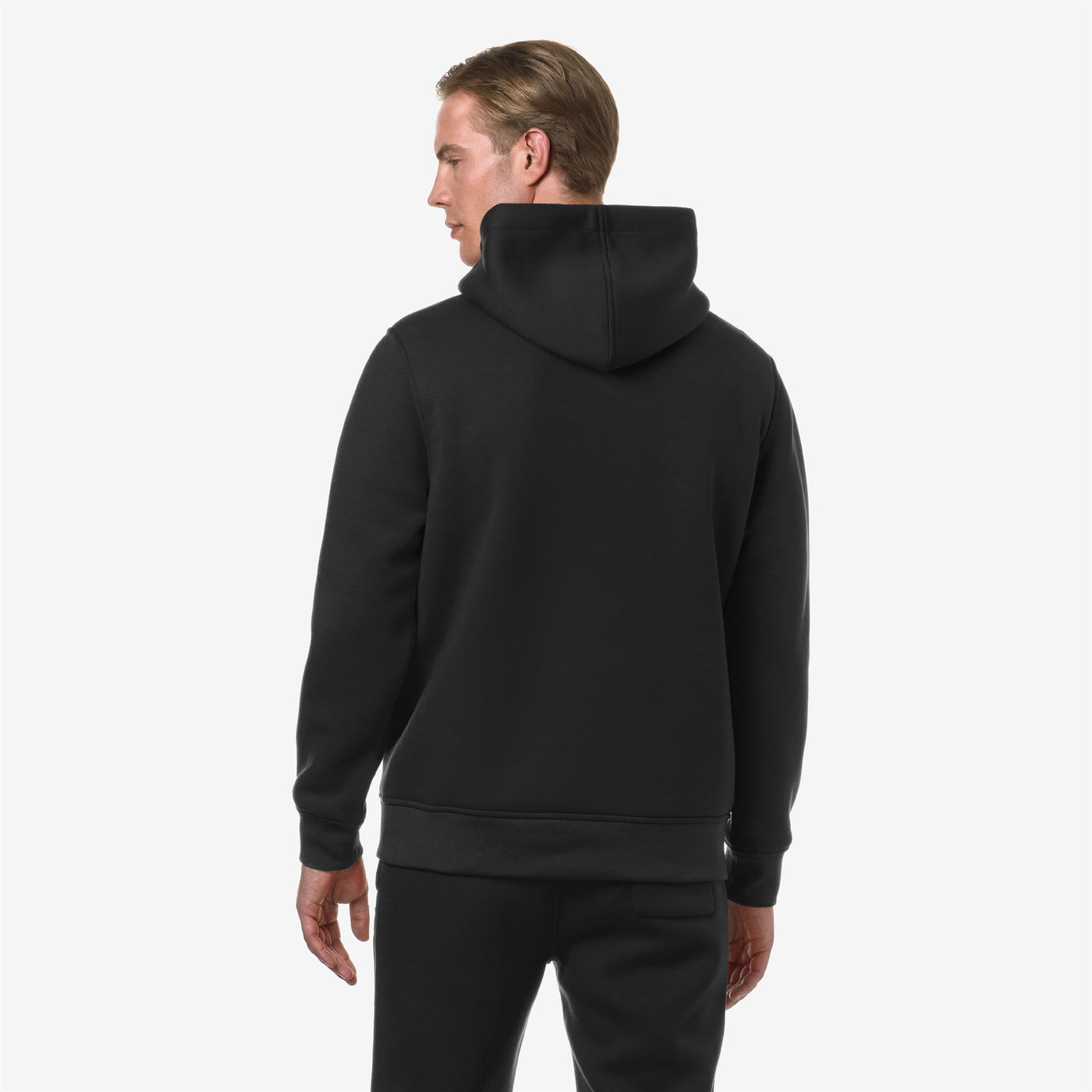 Fleece Man BERNIE SPACER Pull  Over BLACK PURE Dressed Front Double		